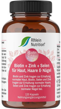 R(h)ein Nutrition Biotin + Zink + Selen für Haut, Haare & Nägel Kapseln (120 Stk.)