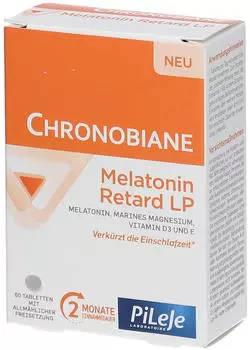 PiLeJe Chronobiane Melatonin Retard LP 1mg Einschlaf Tabletten (60 Stk.)