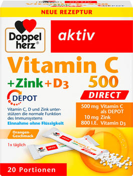 Doppelherz aktiv Vitamin C 500 + Zink + D3 Depot Direktgranulat (20 Stk.)
