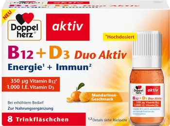 Doppelherz aktiv B12 + D3 DuoAktiv Energie + Immun Trinkampullen (8 Stk.)