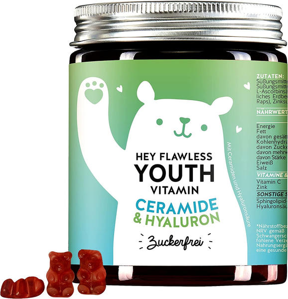 Bears With Benefits Hey Flawless Youth Vitamin Ceramide & Hyaluron zuckerfrei Gummibärchen (60 Stk.)