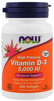 Now Foods Vitamin D-3 5000 IU Weichkapseln (240 Stk.)