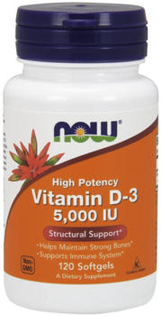 Now Foods Vitamin D-3 5000 IU Weichkapseln (120 Stk.)