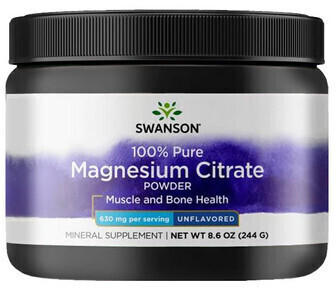 Swanson 100% Pure Magnesium Citrate 630mg Pulver (244g)