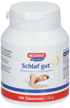 Megamax Schlaf Gut Melatonin + L-Tryptophan Tabletten (100 Stk.)