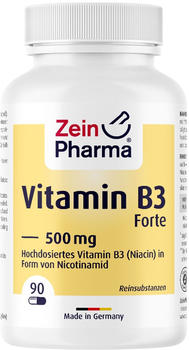 ZeinPharma Vitamin B3 Forte Niacin 500mg Kapseln (90 Stk.)