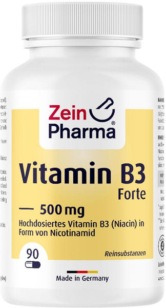 ZeinPharma Vitamin B3 Forte Niacin 500mg Kapseln (90 Stk.)