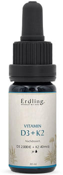 Erdling. Panacaia Vitamin D3 + K2 2000 I.E. Tropfen (30ml)