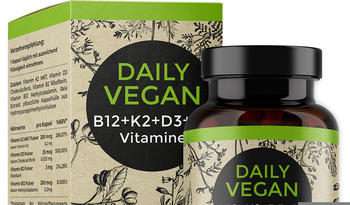 Natural Aid Daily Vegan B12 + K2 + D3 + B2 Vitamine Kapseln (120 Stk.)