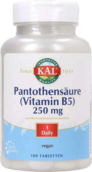 Supplementa Pantothensäure Vitamin B5 250 mg Tabletten (100 Stk.)