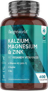 Weight World Kalzium, Magnesium & Zink Tabletten (400 Stk.)