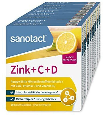 sanotact Zink + C + D Lutschtabletten (8x20 Stk.)