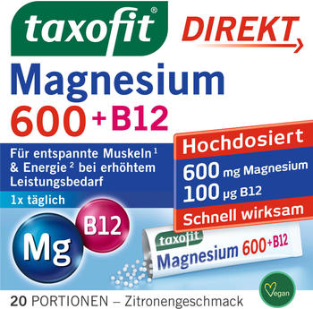 Taxofit Direkt Magnesium 600 + B12 Granulat Beutel (20 Stk.)