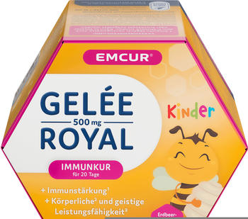 Emcur Gelée Royal 500mg Erdbeere Immunkur Kinder Trinkampullen (20 Stk.)