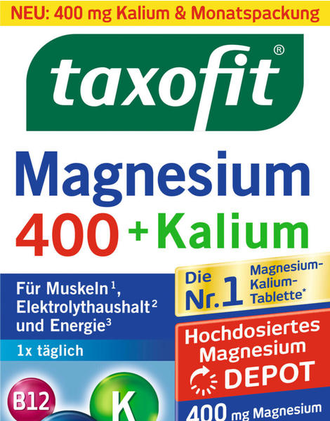 Taxofit Magnesium 400 + Kalium Tabletten (30 Stk.) - Angebote ab 2,71 €