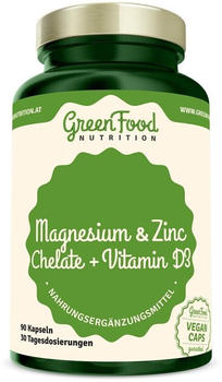GreenFood Nutrition Magnesium & Zink Chelate + Vitamin D3 Kapseln (90 Stk.)