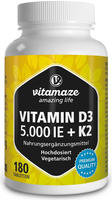 PZN-DE 18662440, Vitamin D3 K2 5000 I.E. / 100 &micro;g hochdosiert Tabletten...