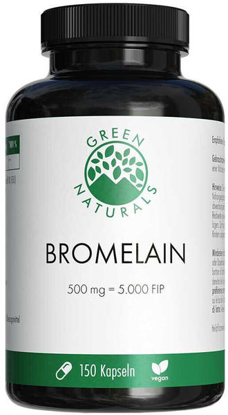 Heilpflanzenwohl Green Naturals Bromelain 500 mg=5000 FIP Kapseln (150 Stk.)