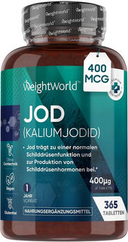 Weight World Jod (Kaliumjodid) 400µg Tabletten (365 Stk.)