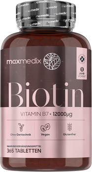 maxmedix Biotin Vitamin B7 12.000µg Tabletten (365 Stk.)