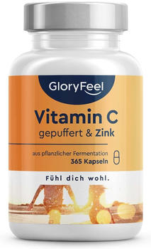 GloryFeel Vitamin C gepuffert & Zink Kapseln (365 Stk.)