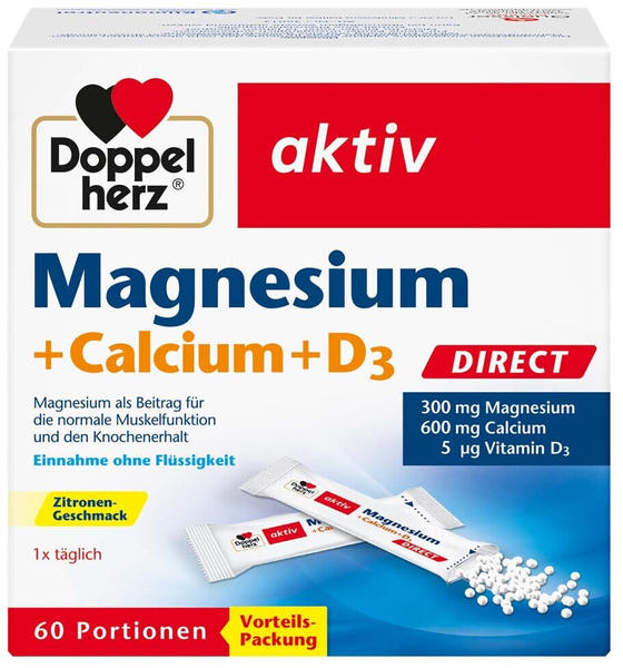 Doppelherz Magnesium + Calcium + D3 Direct Pelletts (60 Stk.)