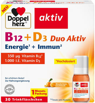 Doppelherz aktiv B12 + D3 DuoAktiv Energie + Immun Trinkampullen (30 Stk.)