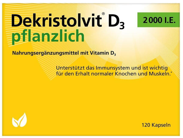 Hübner Dekristolvit D3 2000 I.E. pflanzlich Kapseln (120 Stk.)