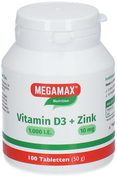 Megamax Vitamin D3 1.000 I.E. + Zink 10 mg Tabletten (100 Stk.)