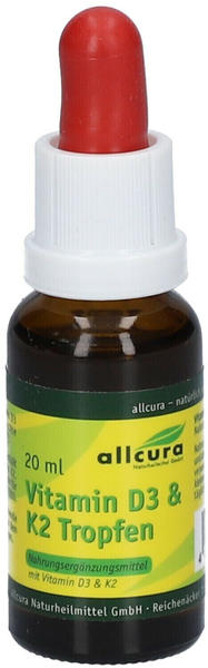 Allcura Vitamin D3 & K2 Tropfen 1000 I.E. 20 µg (20ml)