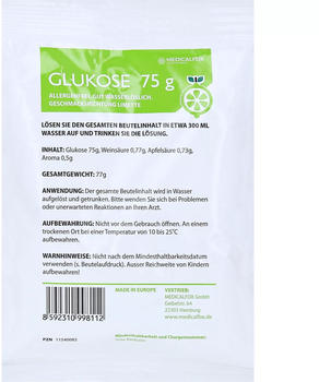 Medicalfox Glukose Limette Plv.z.Her.Lsg.z.Einnehmen (75 g)