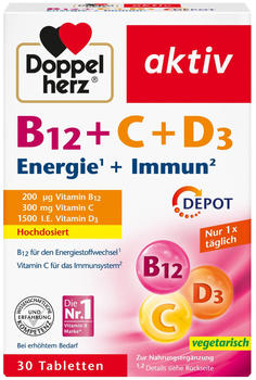 Doppelherz aktiv B12 + C + D3 Energie + Immun Tabletten (30 Stk.)