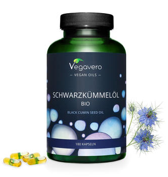 Vegavero Schwarzkümmelöl Bio Kapseln (180 Stk.)