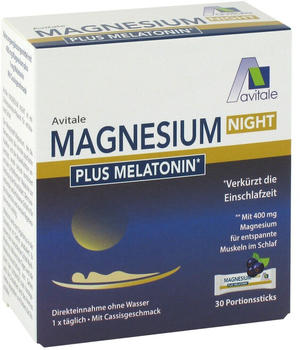 Avitale Magnesium Night plus Melantonin Pulver Sticks (30Stk.)