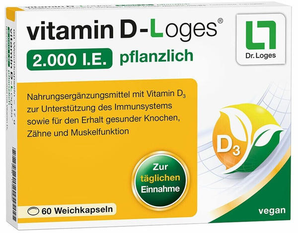 Dr. Loges Vitamin D-Loges 2000 I.E. pflanzlich Weichkapseln (60 Stk.)