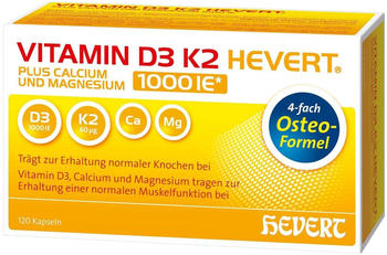 Hevert Vitamin D3 K2 plus Calcium und Magnesium Kapseln (120 Stk.)