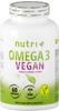 Omega 3 Vegan - 600mg DHA + 300mg EPA - 1100mg Essentielle O3-Fettsäuren aus