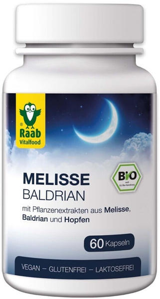 Raab Vitalfood Bio Melisse Baldrian Kapseln (60 Stk.)