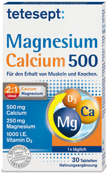 Tetesept Magnesium + Calcium 500 Tabletten (30 Stk.)