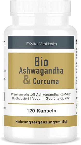 EXVital Bio Ashwagandha & Curcuma Kapseln (120 Stk.)