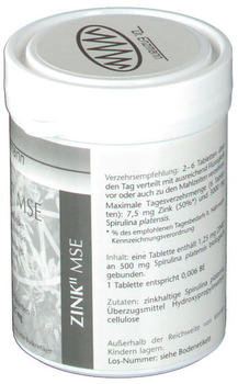 MSE Pharmazeutika Zink II mse 1,25mg Tabletten (125 Stk.)