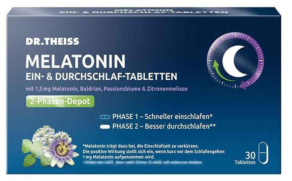 Dr. Theiss Naturwaren GmbH Melatonin Ein- & Durchschlaf-Tabletten (30 Stk.)