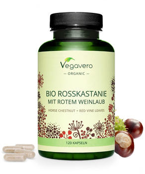 Vegavero Bio Rosskastanie + rotes Weinlaub Kapseln (120 Stk.)