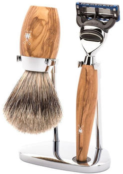 Mühle Kosmo 3-tlg. Rasierset Dachshaar Gillette Fusion Olivenholz