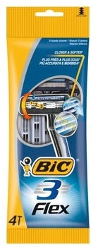 BIC Nassrasierer 3 Flex, Einwegrasierer, f&uuml;r Herren, 3-fach Klinge, 4 St&uuml;ck