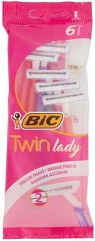 BIC Nassrasierer Twin Lady, Einwegrasierer, für Damen, 2-fach Klinge, 6 Stück