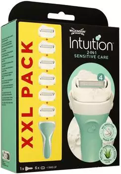 Wilkinson Sword Intuition Sensitive Care Damenrasierer mit 6 Klingenersatz (7004070Y)