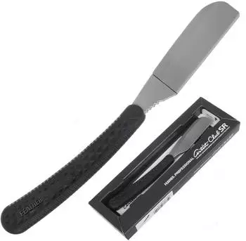 Feather Artist Club SR Rasiermesser, japanischer Stil, Edelstahl, schwarzer Griff (ACSR-NB)