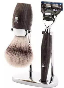 Mühle Kosmo Rasierset Mooreiche Silvertip Fibre, 3-tlg. (S31H873F)