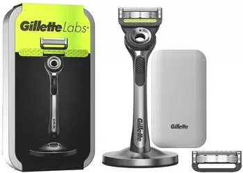 Gillette Gillette Labs Nassrasierer mit Reinigungsleiste, Magnetdock und Reise-Etui